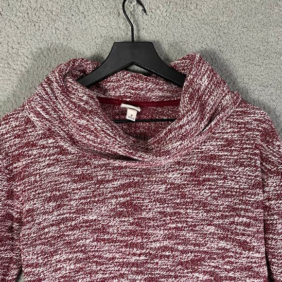 Merona Women’s Marled Burgundy Cowl Neck Pullover Sweater Small Long Sleeve - Picture 4 of 7